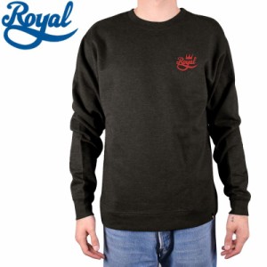 ROYAL ロイヤル スケボー トレーナー CROWN SCRIPT CREW FLEECE ブラック NO2