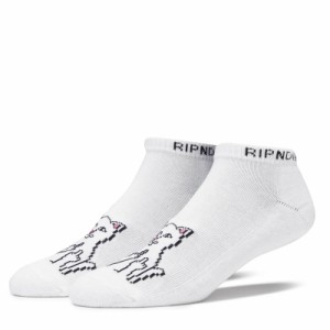 リップンディップ RIPNDIP スケボー ソックス LORD NERMAL ANKLE SOCKS ホワイト NO15