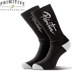 【プリミティブ PRIMITIVE スケボー ソックス】APPAREL NUEVO SOCKS【ブラック×ホワイト】NO3