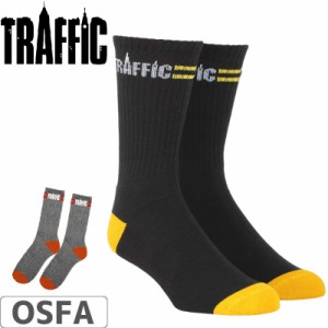 スケボー ソックス メンズ 靴下 トラフィック TRAFFIC MERGE SOCK ブラック/グレー NO1