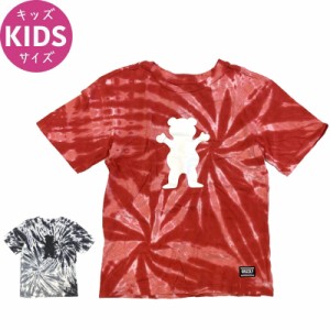 グリズリー GRIZZLY キッズ Tシャツ HIGH WINDS TIE DYE TEE ユース ブラック レッド NO5