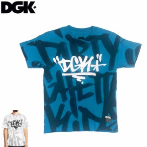 DGK ディージーケー スケボー Tシャツ CRUSHED TEE ターコイズブルー/ホワイト NO293