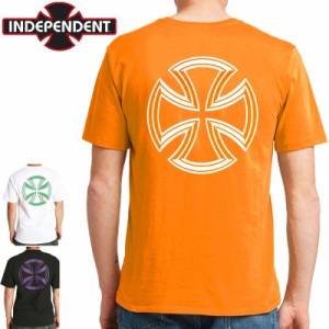 インディペンデント INDEPENDENT Tシャツ LINES REGULAR S/S TEE オレンジ/ホワイト/ブラック NO153