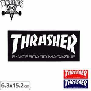 スケボー スラッシャー ステッカー USモデル THRASHER SKATEMAGAZINE LOGO SKATEMAG LOGO 6.3cm×15.2cm No05