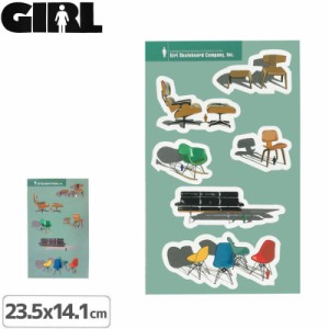 GIRL ガールスケートボード STICKER ステッカー ステッカーシート 2タイプ 23.5cm x 14.1cm NO66