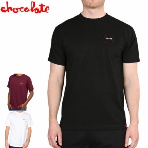 チョコレート CHOCOLATE スケボー スケートボード Tシャツ SQUARED TEE ブラック/ホワイト/バーガンディー NO167