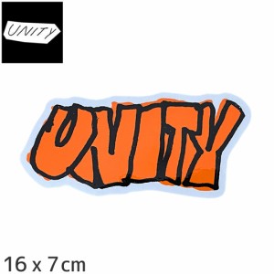 UNITY ユニティ スケボー ステッカー LETTERS STICKER MD オレンジ/ブラック 16 x 7 cm NO7