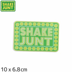 シェークジャント SHAKE JUNT スケボー ステッカー BOX LOGO FA23 STICKER 10 x 6.8cm グリーン/イエロー NO65