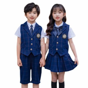 キッズ スーツ チェック柄 子供 スーツ 女の子 男の子 子供服 制服 受験 キッズ フォーマル スーツ 5点セット 小学生 女子高生 男子 男児