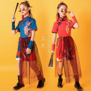 中華風 ダンス衣装 女の子 チャイナドレス エスニック 演出服 ジャズ ヒップホップ 個性 ダンスウェア チャイナボタン 女の子 ステージ衣