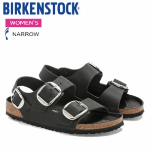 ビルケンシュトック サンダル レディース ミラノ オイルドレザー ビッグバックル ブラック ナローフィット(幅狭) BIRKENSTOCK Milano Big