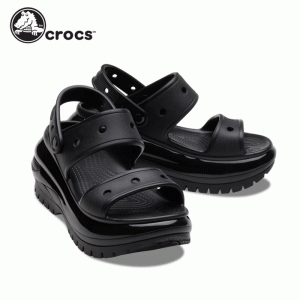 (SALE セール) クロックス レディース サンダル 厚底 メガ クラッシュ サンダル 厚底 黒 ブラック CROCS MEGA CRUSH SANDAL 207989-001