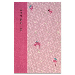 御朱印帳 komon+ 稲妻フラミンゴ かわいい朱印帳 蛇腹式