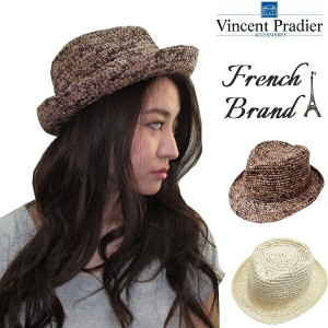 【最終処分】Vincent Pradier ヴァンサン プラディエ ラフィア 中折れハット　HAT BLACK　BROWN 帽子 レディース 麦わら 夏 メンズ リゾ