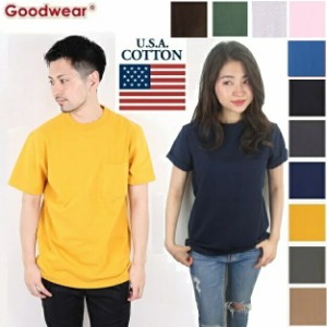 GOODWEAR グッドウェア good wear Tシャツ 2023SS ポケット付き クルーネック  メンズ レディース 無地  丸首 カットソー ポケット コッ