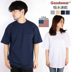 GOODWEAR グッドウェア good wear ビッグシルエット 吸水 速乾 Tシャツ 2023SS ポケット付き クルーネック 大きいサイズ メンズ レディー