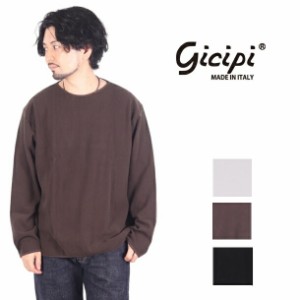 GICIPI ( ジチピ ) 2303A /PITONE（ピトーネ） / ボートネック ワイドフィット コットンニット (Fiocchi D'avena /グレージュ) / MEN'S /
