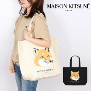 メゾンキツネ Maison kitsune FOX HEAD TOTE BAG エコバッグ マーケットバッグ コットン 新作 父の日 ギフト フォックスヘッド トートバ