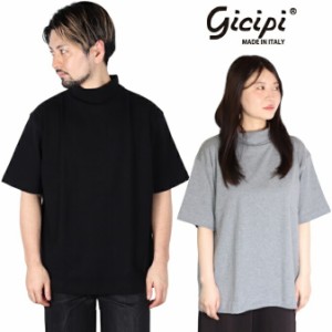 GICIPI ジチピ コットン Tシャツ 半袖 カットソー レディース ハイネック メンズ タートルネック タートル モックネック  イタリア製 ト