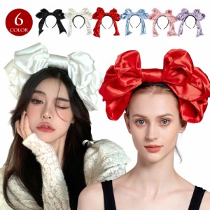 サテン 針金入り リボンカチューシャ ヘアアクセサリー カチューシャ S212Y28[新品] 立体 無地 りぼん ヘッドアクセ ダンス衣装 コスプレ