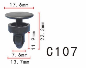 プッシュ　リベット　ホンダ系　パネル用　PF-C107　10個
