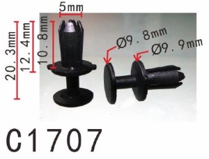 プッシュ　リベット　VW系　バンパー用　PF-C1707　10個