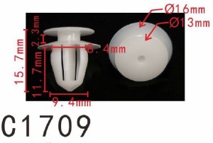 パネル (トリム) クリップ リベット　ホンダ系　パネル用　PF-C1709　10個