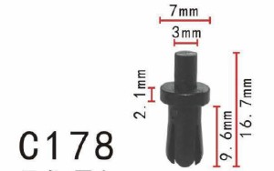 プッシュ　リベット　汎用　ドア用　PF-C178　10個