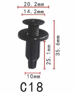 プッシュ　リベット　ホンダ系　バンパー用　PF-C18　10個