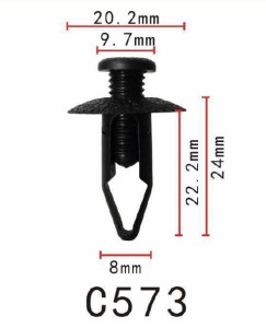 プッシュ　リベット　三菱系　バンパー用　PF-C573　10個