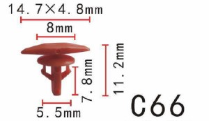 パネル (トリム) クリップ リベット　ホンダ系　パネル用　PF-C66　10個