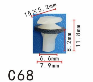 パネル (トリム) クリップ リベット　ホンダ系　ドア用　PF-C68　10個