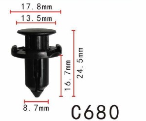 プッシュ　リベット　三菱系　バンパー用　PF-C680　10個