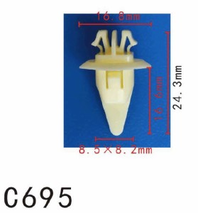 クリップ リベット　トヨタ系　フェンダー用　PF-C695　10個