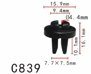 スクリューグロメット　リベット　ホンダ系　パネル用　PF-C839　10個