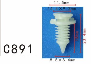 パネル (トリム) クリップ リベット　GM ゼネラルモーターズ系　CHRYSLER系　パネル用　PF-C891　10