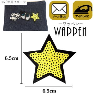 ワッペン スパンコールワッペン アイロン接着 縦6.5cm×横6.5cm スター 星 キラキラワッペン アップリケ 手芸 母の日 プレゼント ギフト