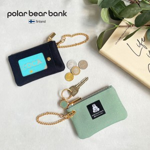 パスケース リール付き キーリング付き ポーラーベアバンク POLAR BEAR BANK 定期入れ 伸縮リール キーケース 小銭入れ クマ 熊 シロクマ