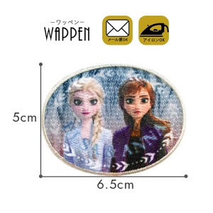 ディズニー ワッペン 刺繍 キャラクター 縦5cm×横6.5cm アナと雪の女王 Disney アイロン接着 ステッカー シール 入園 正規品  入学 わっ