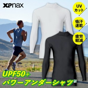 パワー アンダーシャツ 長袖ハイネック ストレッチ ゴルフ 野球 ベースボール UVカット UPF50+ 吸汗速乾 ドライ UPF50+ 高機能 丈長め メ