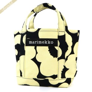 マリメッコ marimekko レディース トートバッグ ピエニ ウニッコ Pieni Unikko 花柄 2wayミニトートバッグ ブラック×ライトイエロー 090