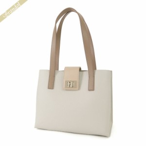 フルラ FURLA レディース トートバッグ ミディアムサイズ スクエア型 ホワイト系×ベージュ WB01098 HSC000 2687S