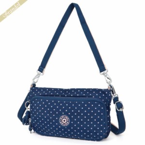 キプリング Kipling レディース ショルダーバッグ MYRTE マイルト ドット柄 ブルー×ピンク KI4173SH5