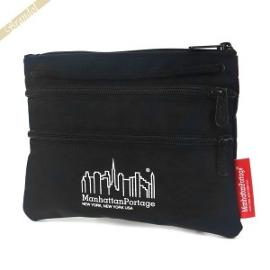 マンハッタンポーテージ Manhattan Portage メンズ・レディース ショルダーバッグ Triple Zipper Pouch サコッシュ ブラック TRIPLE ZIPP