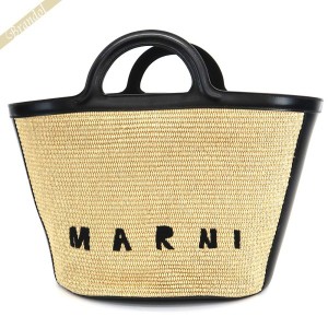 マルニ MARNI レディース トートバッグ ロゴ かごバッグ ブラック×ナチュラル BMMP0069Q0 P3860 Z1V62