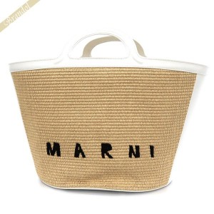 マルニ MARNI レディース トートバッグ ロゴ かごバッグ ホワイト×ナチュラル BMMP0069Q0 P3860 Z0T01