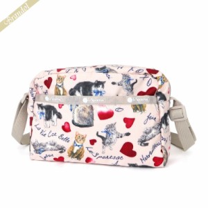 レスポートサック LeSportsac レディース ショルダーバッグ MINI CROSSBODY キャット柄 ライトピンク×ベージュ 2434 E479