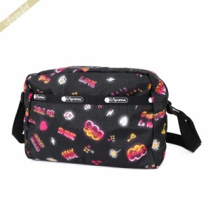 レスポートサック LeSportsac レディース ショルダーバッグ MINI CROSSBODY ネオン風 キュート柄 ブラック系 2434 E481