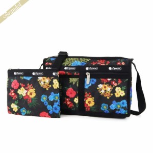 レスポートサック LeSportsac レディース ショルダーバッグ DELUXE SHOULDER SATCHEL 花柄 ブラック系マルチカラー 7519 E477