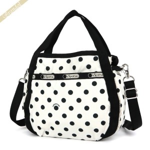 レスポートサック LeSportsac レディース ショルダーバッグ SMALL JENNI 2way ミニトートバッグ 水玉 ドット柄 ホワイト×ブラック 8056 